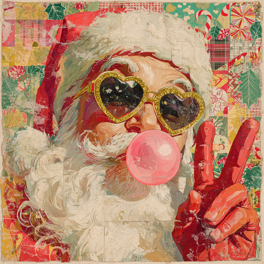 Whimsical Santa Claus with Sunglasses