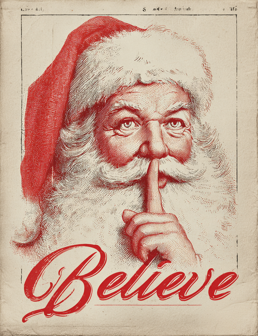 Red and White Vintage Santa