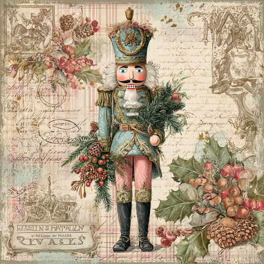 Vintage Pastel Christmas Nutcracker