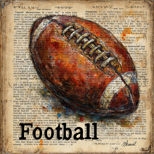 Vintage mixed media  football sign