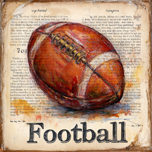 Vintage mixed media  football sign