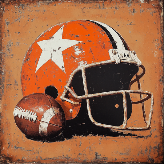 Vintage sports, cowboys, orange and black