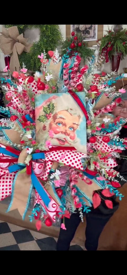 Retro Santa Wreath