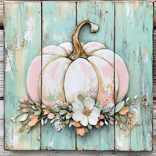 Fall sign for crafting, fall wreath sign, fall wall decor, pastel non traditional colors, sunflowers, daisies, whimsical