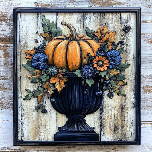 Fall sign for crafting, fall wreath sign, fall wall decor, rich navy and emerald  fall colors