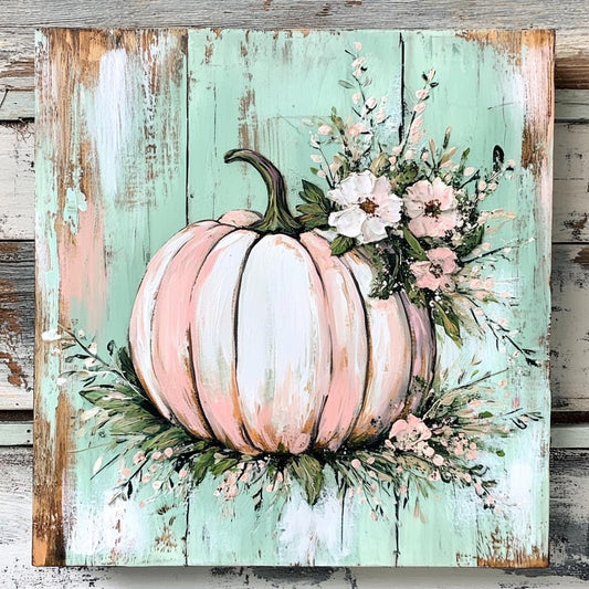 Fall sign for crafting, fall wreath sign, fall wall decor, pastel non traditional colors, sunflowers, daisies, whimsical