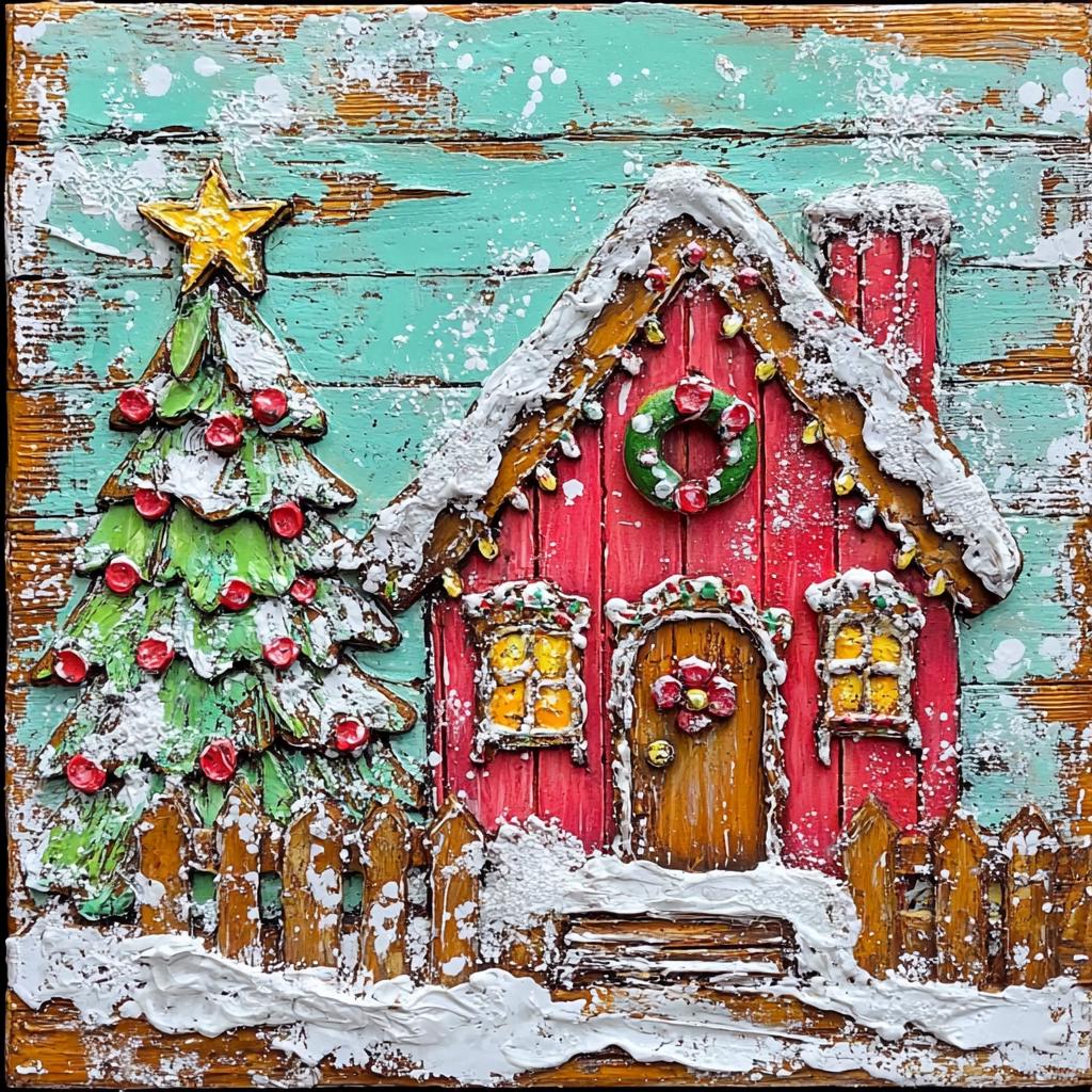 Christmas sign for crafting, Christmas wreath sign, Christmas wall decor, gingerbread house, candyland Christmas