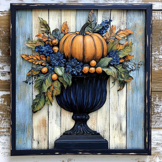 Fall sign for crafting, fall wreath sign, fall wall decor, rich navy and emerald  fall colors