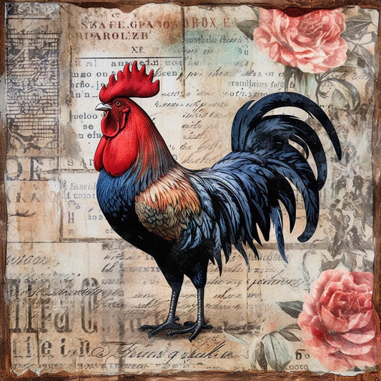 Everyday sign for crafting, Rooster wreath sign, kitchen wall decor, French country feel and bold colors