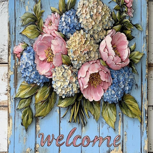 Everyday sign for crafting, floral welcome