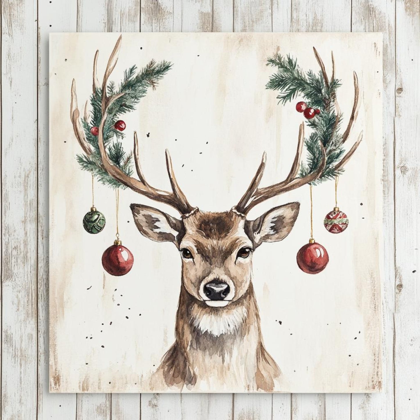 Christmas Deer sign for crafting, winter wreath sign, wildlife wall decor, hunting lodge door decor